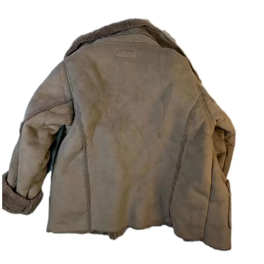 Girls Size 10 Brown EPK‎ Faux Fur Lined Zip Up Winter Jacket Designed In France